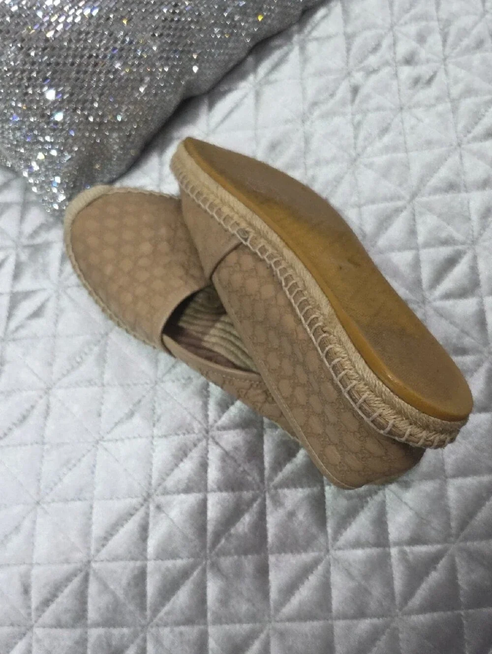 Gucci Tan Beige GG Monogram Espadrilles